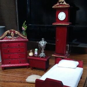 Antique Miniature Doll House Bedroom Set